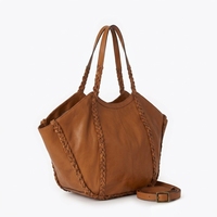 Sac fourre-tout en cuir PU avec bandoulière tressée, sac à main grande capacité pour femme, ceinture amovible, logo personnalisé
