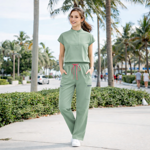 Conjunto de Uniforme Médico Personalizado para Enfermeras, Uniforme de Enfermería, Uniforme Médico para Doctoras, Pantalón Recto para Mujer - Product Image 1