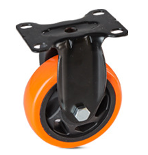 Ama Vente Flash Roues de chariot en PVC orange polyuréthane de 2/3/4/5 pouces 100 mm Roues de chariot industrielles pour établi - Product Image 2