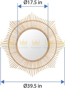 Ratán redondo moderno para espejo de pared Halo, decoración costera para baño, dormitorio y hogar, espejo decorativo para sala de estar - Product Image 5