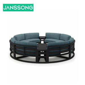 أريكة حديقة مستديرة بهيكل من الألومنيوم المقاوم للارتداء في الخارج فيلا فندقية حديثة مع وسادة مقاومة للماء - Product Image 5