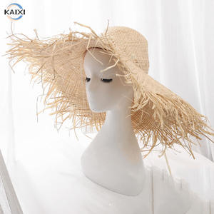 2025 été nouveau <span class=keywords><strong>chapeau</strong></span> <span class=keywords><strong>de</strong></span> <span class=keywords><strong>paille</strong></span> raphia beauté avec bord <span class=keywords><strong>de</strong></span> cheveux tressés à la main à large bord - Product Image 3