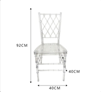Chaises de mariage Chiavari en résine acrylique transparente, durables, pour événements extérieurs, empilables, vente en gros d'usine