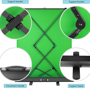HEYU 1,68*2m Tragbarer Video-Studio-Hintergrund Zusammenklappbares Greenscreen-Panel Bodenaufsteigender Chroma-Key-Hintergrund - Product Image 3