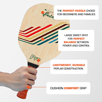 Pagaie de Pickleball en bois personnalisable avec un coussin d'amortissement d'excellente adhérence pour un meilleur contrôle de l'équilibre et une puissance de frappe