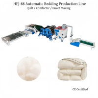 Máquina de alta velocidad HFJ-88 totalmente automática para la fabricación de fundas de edredones y colchas, línea completa de producción para textiles del hogar.