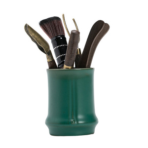 Retro Ceramic Tea Set With Six Essential Tools Dark Green Pottery Tea Ceremony Complete Brewing Kit - Product Image 3