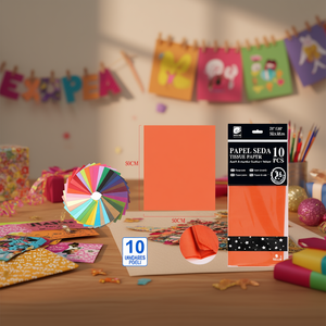 Erpsl <b>Tissue</b> <b>Paper</b> 50x66Cm <b>Orange</b> Yellow 10Pcs For Crafting And Gift Wrapping - Product Image 3