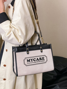 Sac à main en toile pour femmes 2024 nouveau sac fourre-tout populaire de concepteur de luxe à la mode sac à lettres - Product Image 5