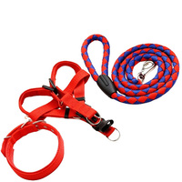 Personnalisable Trois Ensembles Colliers Pour Animaux De Compagnie Laisses Harnais Chien Marche Chaîne Poitrine Harnais et Corde avec Confortable Pet Lec