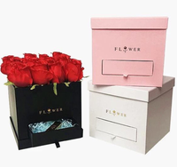 Boîtes à fleurs en papier écologique carrées avec tiroir, recyclables, couleurs et dimensions personnalisées