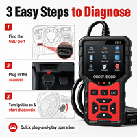 Lecteur de codes de diagnostic automobile OBD2 V511, outil de suppression des codes de panne, moniteur de données en temps réel, prise en charge de 8 langues