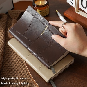 Carnet A5 vintage en similicuir patchwork avec couverture à coutures apparentes, journal de poche A6 avec marque-page en ruban pour les professionnels - Product Image 2