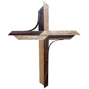 Sculpture murale en bois en forme de croix, décoration religieuse pour la maison, salon, baptême, design Art Déco, lavable, emballage en une seule pièce - Product Image 6