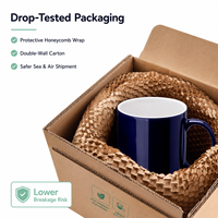 Lot de tasses en céramique personnalisables DIY, peignables, avec boîte cadeau et pinceaux, sans danger pour les aliments, anti-fuite, pour studio, vente au détail et en gros