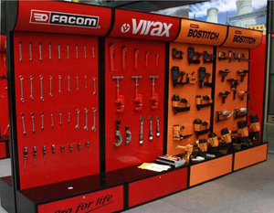 소매 무역 쇼 금속 하드웨어 상점 페그 보드 머천다이징 스탠드 정원 도구 액세서리 디스플레이 선반 전시자 랙 - Product Image 3