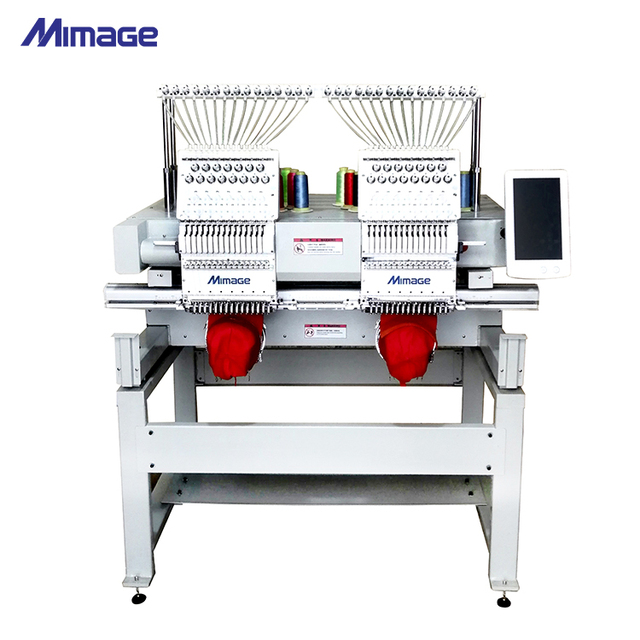 2 Heads 9 / 12 / 15 Needles Computerized Embroidery Machine With Cap Weaving