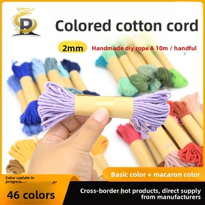 Corda per Tessitura Intrecciata da 2mm 10m, Filato Misto Cotone Tinto a 3 Capi per Tessitura a Mano Fai-da-te e Decorazioni per la Casa - Product Image 1