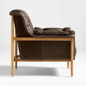 Sassanid OEM stile danese Top in pelle di grano sedia di lusso <span class=keywords><strong>da</strong></span> salotto fatta su ordinazione sedia di accento in pelle di sigaro - Product Image 3