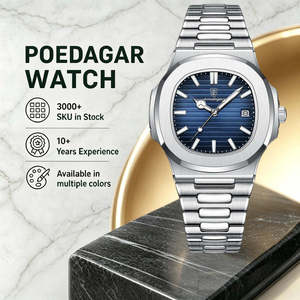 POEDAGAR Popular Style Quartz <b>Men's</b> <b>Watches</b> Stainless Steel Band Water Resistant Auto Date Business Luminous Hands <b>Watch</b> for <b>Man</b> - Product Image 1
