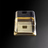 Transparente quadratische Kunststoff-Mooncake-Präsentationsbox aus PET für Muffins, Gebäck, Desserts und Eigelb-Puffs – Aufbewahrungsbox