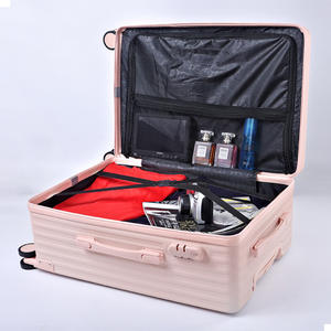 Valise trolley innovante à ouverture rabattable, unisexe, couleur unie, roues pivotantes à 360 degrés avec fermeture éclair à verrouillage K08 - Product Image 4