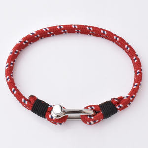 Tendance hommes mode unisexe marin Nylon cire cordon Bracelets à breloques manille - Product Image 6