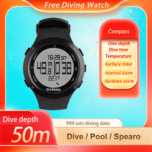 Reloj de Buceo Sunroad, 50m de Profundidad, Equipo de Buceo, Reloj Digital Impermeable para Hombre, Entrenamiento en Piscina, Pesca Submarina, Alarma - Product Image 2