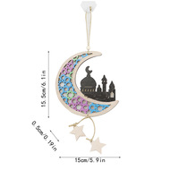 Colgante de pared decorativo de madera con grabado láser, diseño de Castillo Árabe del Medio Oriente, ideal para festivales, artesanía transfronteriza.