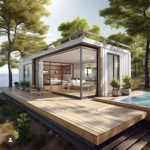 Maison de luxe préfabriquée en conteneur plat de 40 <span class=keywords><strong>pieds</strong></span>, construction intelligente, bureau, maison, préfabriqué - Product Image 1