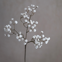 Branche de Gypsophile Artificielle Vintage Rose Bourgogne, Faux Tige de Fleur pour Décoration de Table de Mariage, Vase et Salon