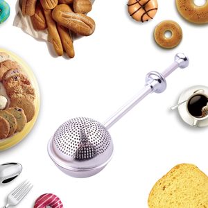 Infuseur à thé en vrac en acier inoxydable, tamis à sucre en poudre, saupoudreuse à farine à ressort pour pâtisserie - Product Image 5