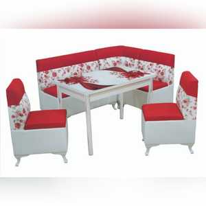 Juego de Comedor Esquinero de Alta Calidad con Vidrio Templado y Patas de Madera, Diseño Moderno, Capacidad para 6 Personas, Mesa y Sillas de Cocina Ecológicas - Product Image 5