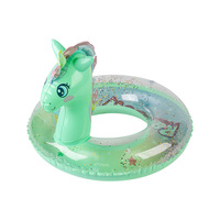 KSMR-008 Anneau de natation gonflable pour enfants en forme de cheval arc-en-ciel licorne, siège gonflable en PVC pour enfants