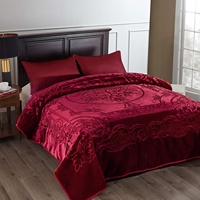 200*240cm Haute Qualité Double Plis Doux En Relief Raschel Vison Couverture Lourde