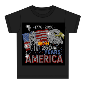 Transferencia de Diamantes de Imitación con Diseño 'Freedom Vibes America 250 Años' para el 4 de Julio, Decoración Americana para Camisetas - Product Image 2