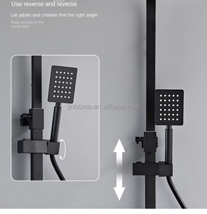 Colonne <span class=keywords><strong>de</strong></span> douche en laiton avec pulvérisateur <span class=keywords><strong>de</strong></span> bidet et système <span class=keywords><strong>de</strong></span> pluie, 4 modes <span class=keywords><strong>de</strong></span> jet, ensemble <span class=keywords><strong>de</strong></span> robinetterie <span class=keywords><strong>de</strong></span> douche 4-en-1 intégré, mitigeur d'eau, kit <span class=keywords><strong>de</strong></span> douche noir - Product Image 3