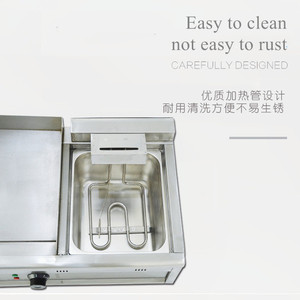 Plaque électrique Teppanyaki de <span class=keywords><strong>1</strong></span> mètre de long, équipement de restaurant en acier inoxydable 6L neuf, friteuse 220V - Product Image 6