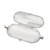 Accessoires de barbecue en acier durable et résistant à la corrosion : Cage rotative ronde pour rôtissoire, pour cuisson au charbon de bois en extérieur et fumoirs