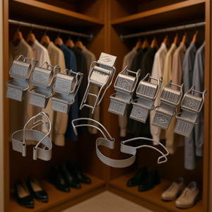 Paquete de 10 Perchas Metálicas Universales para Almacenamiento y Organización de Ropa - Product Image 3