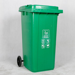 240L Large Plastic Trash Can <b>with</b> Wheels and <b>Lid</b>, Non-Slip Handle, Wholesale, Outdoor Sanitation Trash Can - Product Image 2