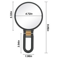 Miroir de maquillage grossissant double face avec design pliable, miroir de poche portable, cadre en plastique haute définition