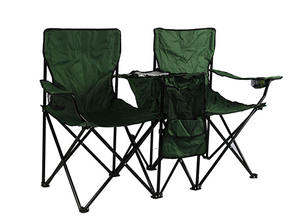 Chaise de plage pliable double, portable, bon marché, avec parasol et sac isotherme - Product Image 5