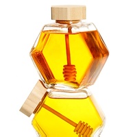 Custom 100Ml 380Ml 730Ml Honey Jars Jelly Jam Cheap Hexagon Glass Honey Jar for Honey