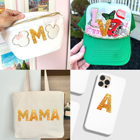 Parches de Lentejuelas con Letras del Alfabeto Doradas, Apliques Brillantes Termoadhesivos de la A a la Z para Ropa, Bolsos, Accesorios DIY con Nombre
