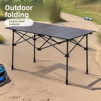 Table pliante réglable en acier à haute teneur en carbone de 955570 cm pour l'extérieur, table de camping portable pour barbecue, table pliante compacte pour rangement facile