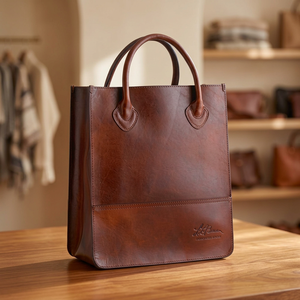 Sac à main décontracté pour femme en cuir de vache véritable avec logo simple, bandoulière, fermeture éclair, imperméable, léger et grand format - Product Image 1