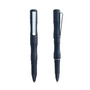 定制品牌全黑铝轻型战术圆珠笔带玻璃断路器的简易携带户外工具笔