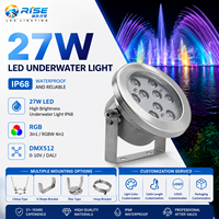 Projecteurs LED sous-marins personnalisés avec contrôle DMX RGB, éclairage de piscine avec indice de protection IP68, corps en acier inoxydable, DC24V pour l'éclairage de piscine