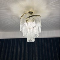 Lustre moderne de luxe en cristal K9, hauteur réglable, luminaire suspendu contemporain pour salon et salle à manger, à intensité variable